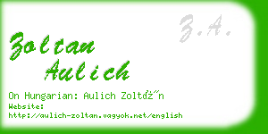 zoltan aulich business card